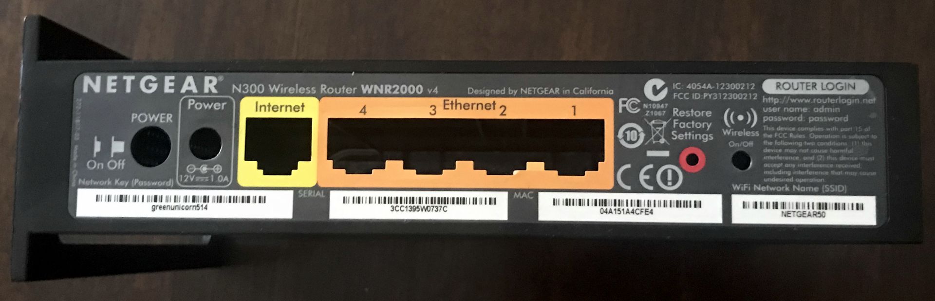 Netgear N300 Wireless Router (WNR2000v4)